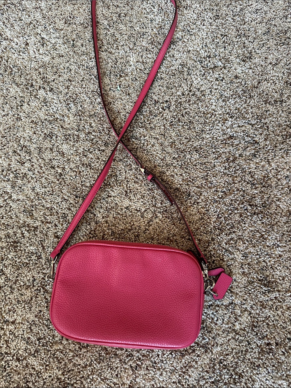 Coach Pink Pebbled Leather Crossbody Bag - Picture 3 of 7